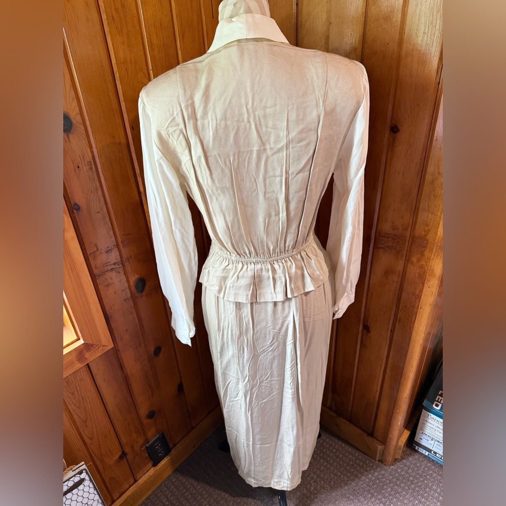 Vintage Miss Scarlet size 6 Elegant Cream‎ Button-Up Dress - Picture 3 of 12